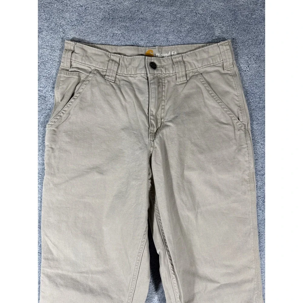 Carhartt Relaxed Fit Khaki Work Pants Tan 29x30 102291 232 Mens Stretch Canvas